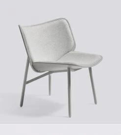 Hay Fauteuil Dapper Pied Gris Clair Coque Chêne Teinté Gris - Tapissé En Divina Mélange 120